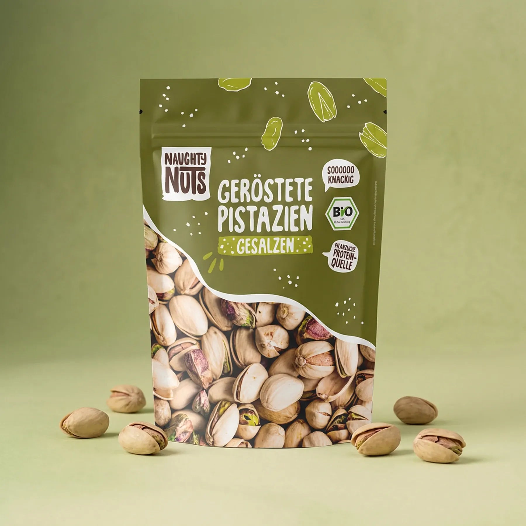 Geröstete Pistazien gesalzen
