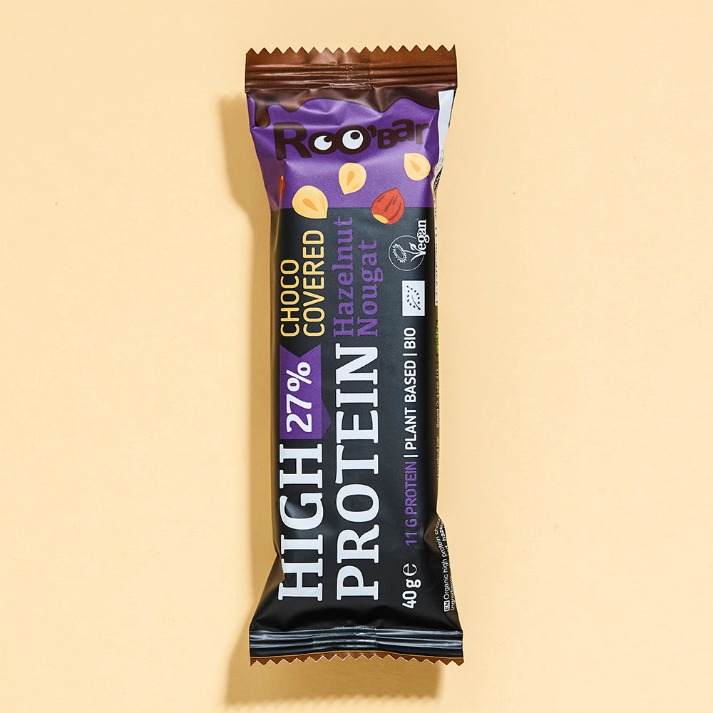High-Protein Schokoriegel mit Haselnuss Nougat