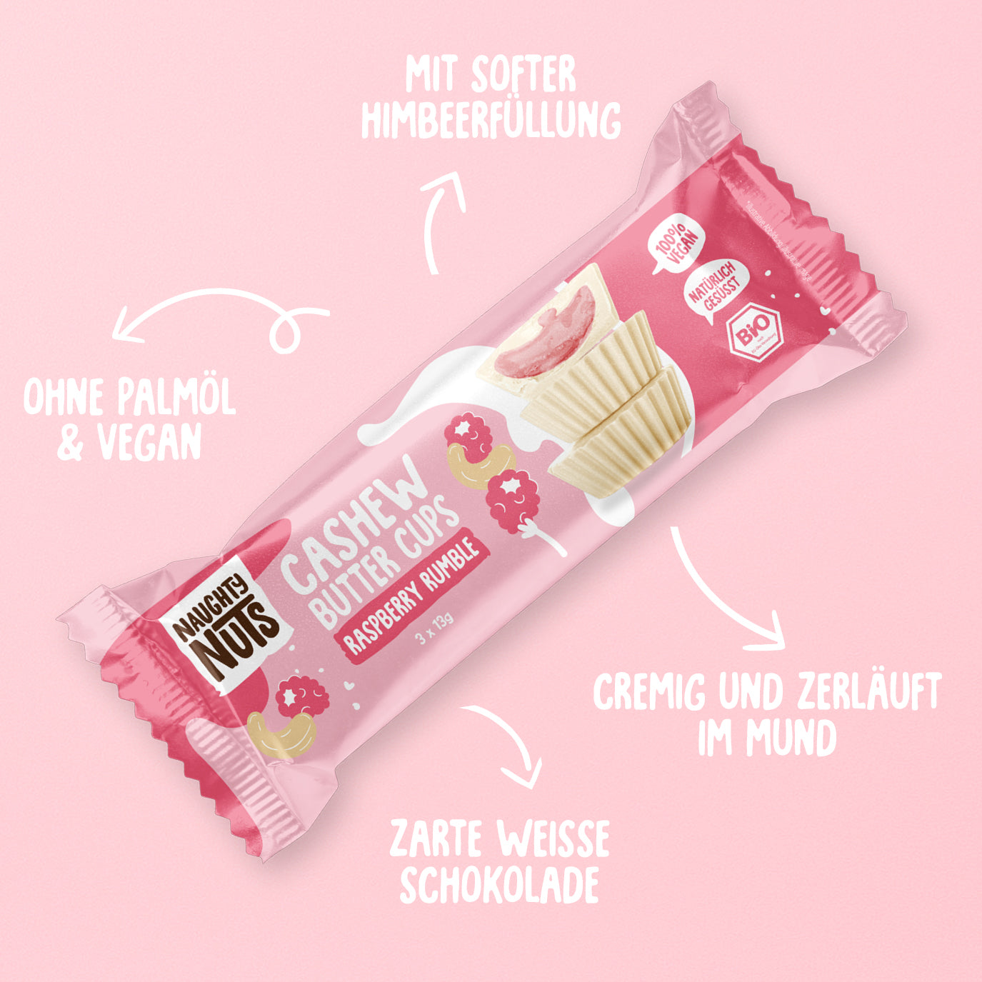 Bio Cashew Butter Cups Raspberry Rumble