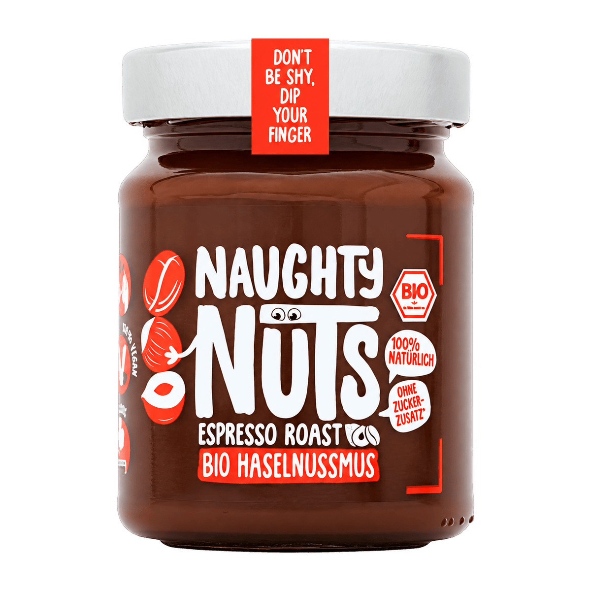 Naughty Nuts Nussbutter Bio Haselnussmus Espresso Roast