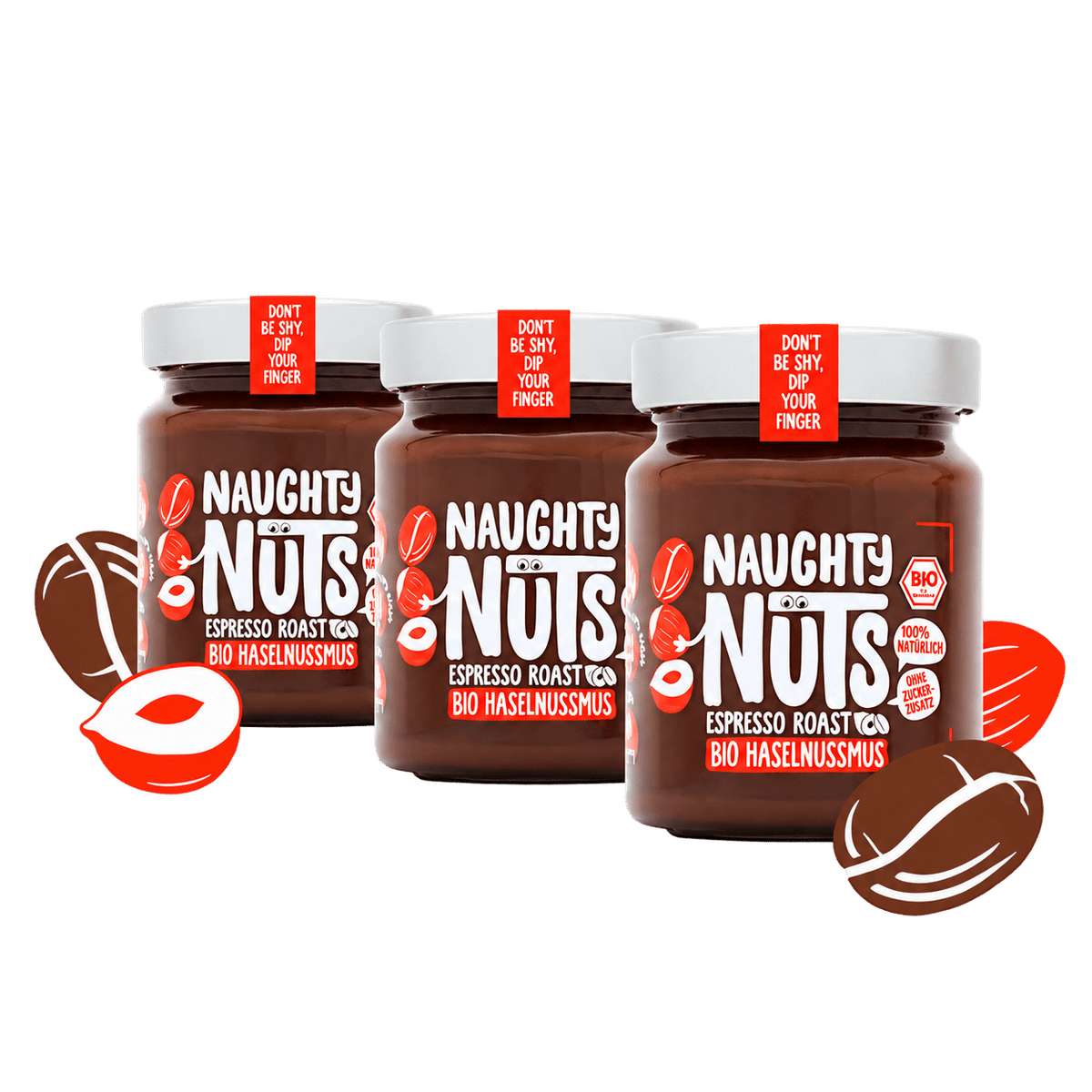Naughty Nuts Nussbutter Bio Haselnussmus Espresso Roast